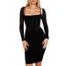 Freyja Satin Ruched Long Sleeve Body-con Dress