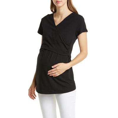 Crossover Short Sleeve Maternity/nursing Top