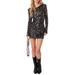 Sylvie Sequin Open Back Long Sleeve Minidress