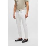 Tapered-fit Jeans In White Italian Stretch Denim