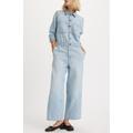 Iconic Long Sleeve Denim Wide Leg Jumpsuit