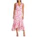 Willow Floral Ruffle Handkerchief Hem Wrap Dress