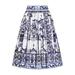 Poplin Midi Skirt With Majolica Print