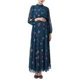 Floral Print Long Sleeve Maternity Maxi Dress