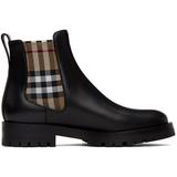 Vintage Check Detail Leather Chelsea Boot
