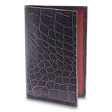 Croc Embossed Leather Card Case