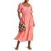 Puff Sleeve Tiered Cotton & Silk Maxi Dress