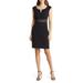 Cap Sleeve Waist Trim Sheath Dress