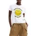 Smiley Rhinestone Embellished Stretch Cotton Graphic T-shirt