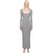 Gray Soft Lounge Long Sleeve Maxi Dress