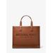 Cooper Logo Embossed Pebbled Leather Tote Bag