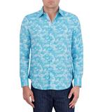 Poseidon Linen & Cotton Jacquard Button-up Shirt