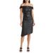 Ally Off The Shoulder Faux Leather Sheath Dress