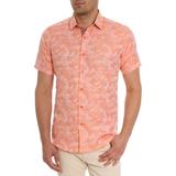 Poseidon Short Sleeve Linen & Cotton Jacquard Button-up Shirt