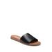 Kailey Slide Sandal In Black Leat At Nordstrom Rack