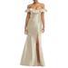 Off The Shoulder Ruffle Satin Trumpet Gown