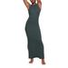 Rib Cotton Blend Sleeveless Long Dress