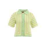 Crochet-knit Short-sleeved Shirt