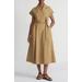 Belted Organic Cotton Poplin Wrap Dress