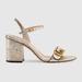 Marmont Logo-embellished Metallic Cracked-leather Sandals