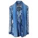 Allover Abstract Printed Belted-waist Jacket