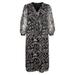 Gema Gil Long Sleeve Faux Wrap Dress