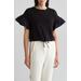 Flutter Sleeve Drawstring Hem T-shirt