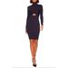 Twist Cutout Mock Neck Long Sleeve Dress