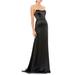 Rhinestone Strap Satin Trumpet Gown