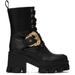 Black Pin-buckle Boots