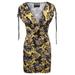 V Neck Mini Dress With All-Over Couture Logo Print