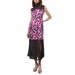 Abstract Floral Mixed Media Midi Dress