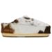 Brown & White Mule No Lace Pony Slippers