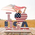 American Independence Day/National Day Decorations: Wooden Letter Ornaments, Creative Tabletop Printed Décor For Memorial Day/The Fourth of July