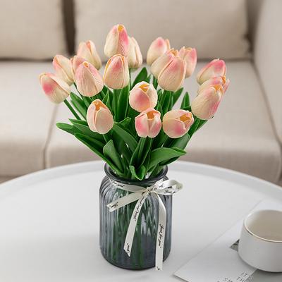 10pcs Lifelike PU Tulip Artificial Flowers: Perfect for Home Decor, Wedding Decorations, and Events - Realistic Feel Tulips for Added Elegance