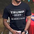 Letter Trump Black 1 Black White T shirt Tee Graphic Tee Men's Graphic Cotton Blend Shirt Trump T Shirt Shirt Short Sleeve Comfortable Tee Outdoor Street Summer Fashion Designer Clothing S M L XL 2XL