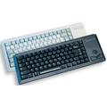 Cherry G84-4420LUBEU-0 UltraSlim Compact Keyboard with USB Interface and Optical Trackball 15 Width Light Gray