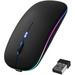 LED Wireless Mouse Bluetooth 5.1 Mouse Rechargeable 2.4G Silent Mouse Portable with USB Computer Mice Slim Mobile Optical Mouse with 3 Adjustable DPI for PC Laptop Notebook Computer Mobile Desktop