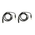 2Pcs 3.5mm Male to 3.5mm Female Headphone Cable 3.5mm Aux Jack Headphone Extension Cable for Smartphone 3.3ft Black