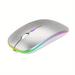 Rechargeable Wireless Mouse dual mode slim portable mouse with LED light USB 2.4GHz and bt5.2 wireless Silent Mouse for laptop Windows/Mac system computers