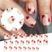 LIANGP Beauty Products White Polka Dot Red Love Nail Stick Wear Nail Plate Nail Enhancement Finished False Nail Removable 5ml Beauty Tools