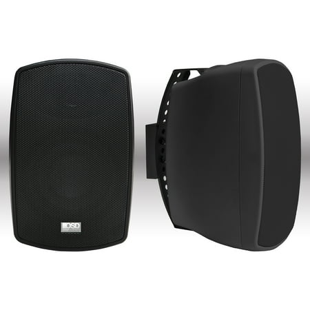 OSD AP490 4 Outdoor Patio Speaker Pair 60W RMS and 70V IPX6 Weather Resistant Full Motion Bracket Black