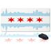 Large Mouse Pad Desk Mat 35x15 in Oversized RGB Soft Gaming Mousepad Custom Chicago Mats Red Star and Building Silhouette XXL Cool Keyboard Pad for Gamer Office & Home