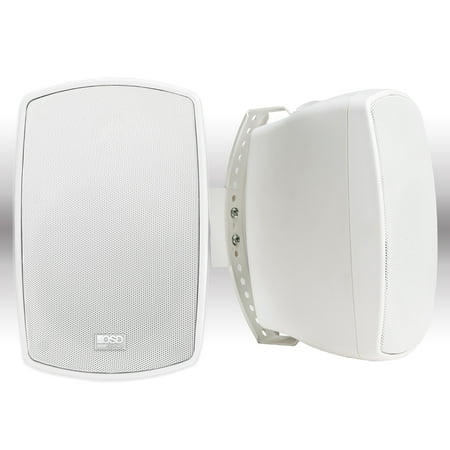 OSD AP490 4 Outdoor Patio Speaker Pair 60W RMS and 70V IPX6 Weather Resistant Full Motion Bracket White