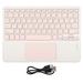 Wireless Keyboard with Touchpad Low Noise Quadrate Keycap 10inch Pink Multifunctional Wireless Keyboard for Phone Laptops