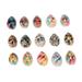 15pcs Hair Braid Shell Ring DIY Decorative Printed Accessories Shell Hair Hoop Ring Pendant for Wedding