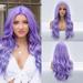 NumWeiTong Wigs For Women Human Hair Women s Wigs Curly Hair Purple High Temperature Silk Wig