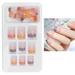 Feildoo Art False Nail Press on Finger Fake Nails Full Cover 24PCS Gel Fake Nails Kit Y06R0J9E NO.6 Orange French