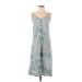 Roxy Casual Dress - Slip dress: Gray Acid Wash Print Dresses - Women's Size Small