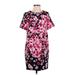 Eliza J Casual Dress - Mini Crew Neck Short sleeves: Pink Floral Dresses - Women's Size 4